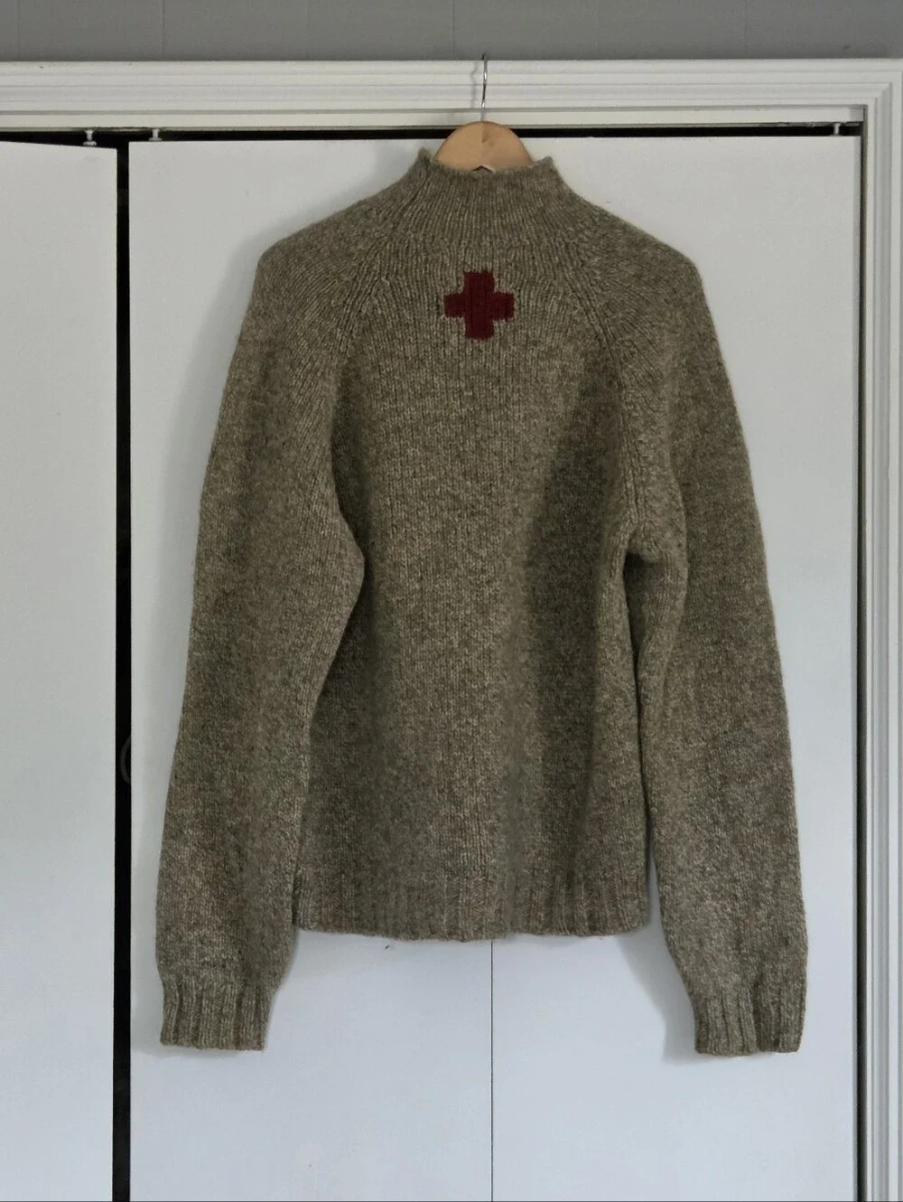 Abercrombie & Fitch Wool Taupe Mock Neck Knit Sweater